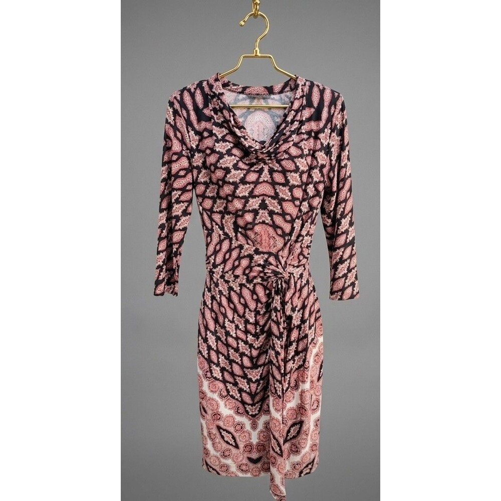 NWT Antonio Melani Wrap Midi Dress Size M 3/4 Sleeve Multicolor - Picture 2 of 15